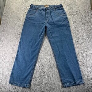 Haband Tailgater Jeans Mens 38x31 Blue Cotton Denim Straight Leg Baggy Workwear